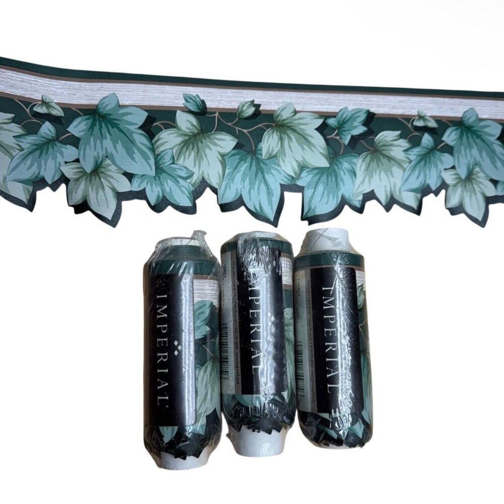 Vintage Wallpaper Border Vines Leaf Greenery Cottage Core Imperial 3 Rolls NEW